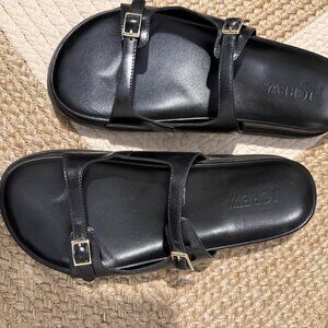 J Crew Leather Black Sandals